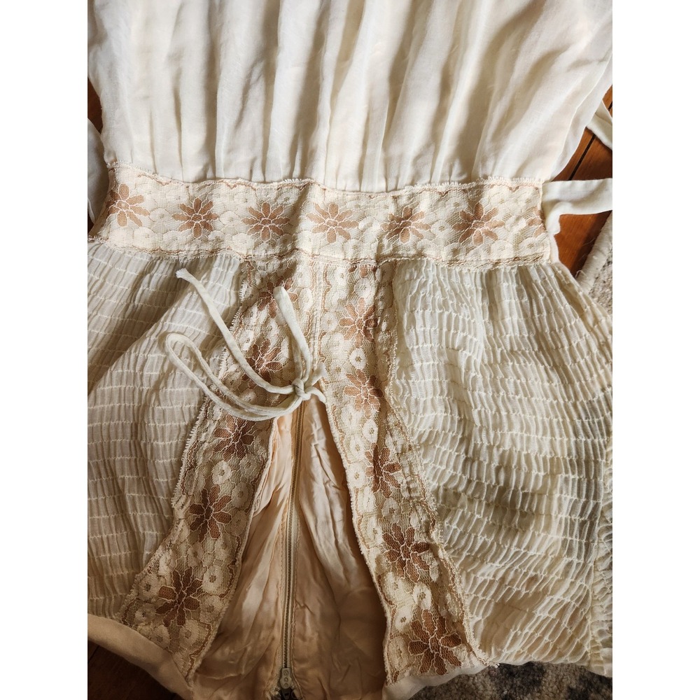 70s Cream Bell Sleeve Prairie Dress - Picture 5 of 6